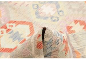 Tappeto Kilim Stilizzato Grigio Chiaro Corallo 185x248 Cm