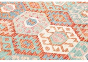 Tappeto Kilim Geometrico Terracotta Azzurro 177x242 Cm