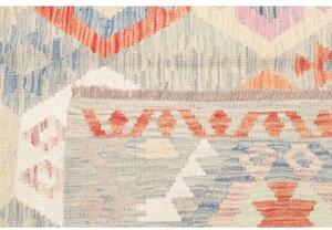 Tappeto Kilim Stilizzato Grigio Chiaro Corallo 185x248 Cm