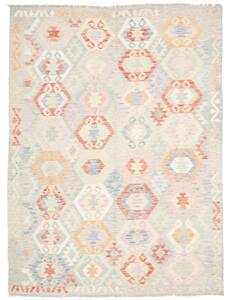 Tappeto Kilim Stilizzato Grigio Chiaro Corallo 185x248 Cm