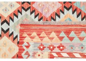 Tappeto Kilim Geometrico Azzurro Terracotta 143x201 Cm