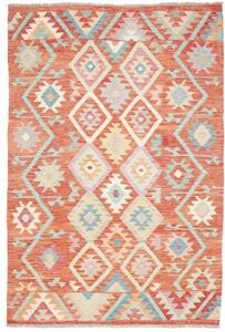 Tappeto Kilim Geometrico Rosso Azzurro 168x254 Cm