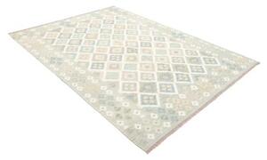 Tappeto Kilim Geometrico Verde Chiaro Azzurro 173x242 Cm