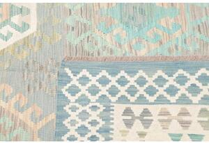 Tappeto Kilim Stilizzato Celeste Avorio 202x297 Cm