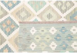 Tappeto Kilim Geometrico Verde Chiaro Azzurro 173x242 Cm