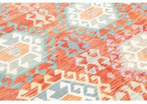 Tappeto Kilim Geometrico Ruggine Azzurro 173x245 Cm
