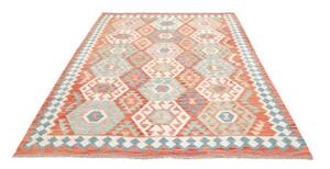 Tappeto Kilim Geometrico Terracotta Azzurro 177x242 Cm