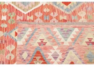 Tappeto Kilim Geometrico Rosa Antico Beige 255x361 Cm
