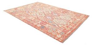 Tappeto Kilim Geometrico Arancione Avorio 205x292 Cm