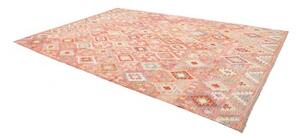 Tappeto Kilim Geometrico Rosa Antico Beige 255x361 Cm