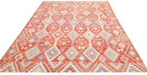 Tappeto Kilim Geometrico Terracotta Beige 203x298 Cm