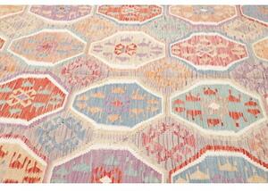 Tappeto Kilim Geometrico Grigio Multicolore 202x298 Cm