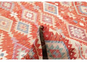 Tappeto Kilim Geometrico Rosso Ruggine Beige 204x315 Cm