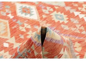 Tappeto Kilim Geometrico Arancione Avorio 199x294 Cm