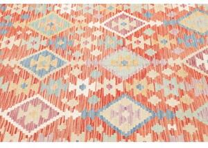 Tappeto Kilim Geometrico Ruggine Azzurro 200x302 Cm