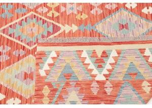 Tappeto Kilim Geometrico Ruggine Azzurro 201x298 Cm