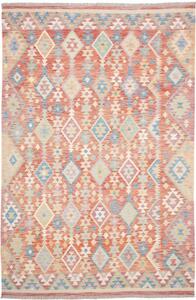 Tappeto Kilim Geometrico Ruggine Azzurro 200x302 Cm