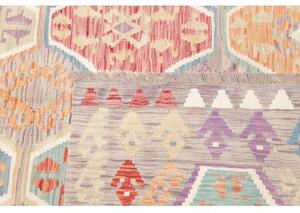 Tappeto Kilim Geometrico Grigio Multicolore 202x298 Cm
