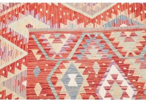 Tappeto Kilim Geometrico Rosso Ruggine Beige 204x315 Cm