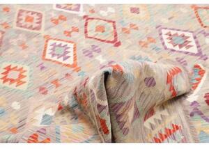 Tappeto Kilim Geometrico Grigio Multicolore 250x362 Cm