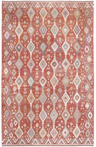 Tappeto Kilim Geometrico Terracotta Multicolore 307x497 Cm