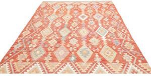 Tappeto Kilim Geometrico Arancione Avorio 199x294 Cm