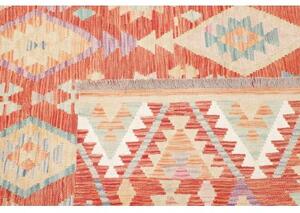 Tappeto Kilim Geometrico Arancione Avorio 199x294 Cm