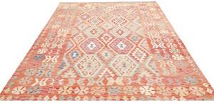 Tappeto Kilim Geometrico Arancione Avorio 205x292 Cm