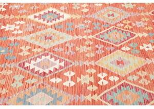 Tappeto Kilim Geometrico Ruggine Azzurro 201x298 Cm