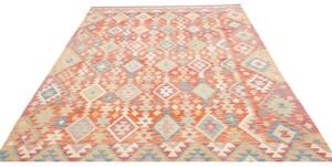 Tappeto Kilim Geometrico Ruggine Azzurro 200x302 Cm