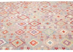Tappeto Kilim Geometrico Grigio Multicolore 250x362 Cm