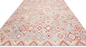 Tappeto Kilim Geometrico Grigio Multicolore 250x362 Cm