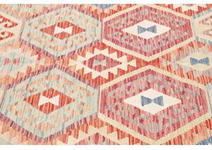 Tappeto Kilim Geometrico Arancione Avorio 205x292 Cm