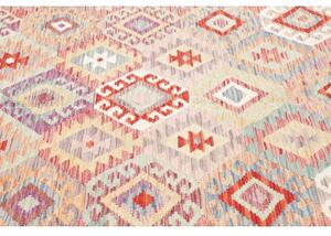 Tappeto Kilim Geometrico Azzurro Rosso 202x304 Cm
