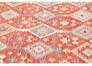 Tappeto Kilim Geometrico Terracotta Beige 203x298 Cm