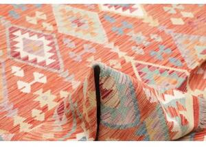 Tappeto Kilim Geometrico Ruggine Azzurro 201x298 Cm