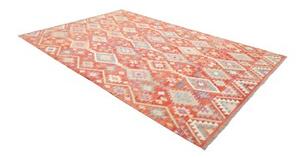 Tappeto Kilim Geometrico Terracotta Beige 203x298 Cm