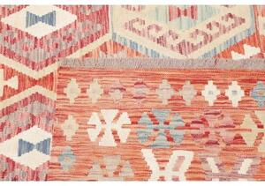 Tappeto Kilim Geometrico Arancione Avorio 205x292 Cm