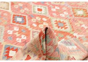 Tappeto Kilim Geometrico Rosa Antico Beige 255x361 Cm