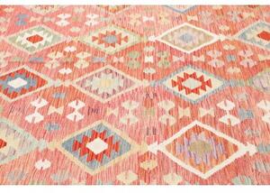 Tappeto Kilim Geometrico Rosa Antico Beige 255x361 Cm