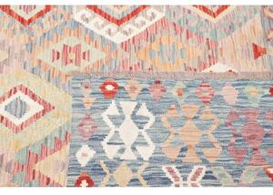 Tappeto Kilim Geometrico Azzurro Rosso 202x304 Cm