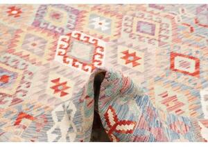 Tappeto Kilim Geometrico Azzurro Rosso 202x304 Cm