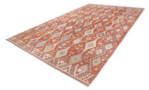Tappeto Kilim Geometrico Terracotta Multicolore 307x497 Cm