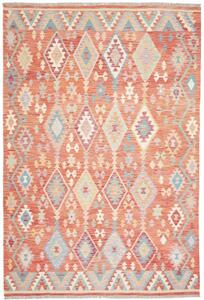 Tappeto Kilim Geometrico Ruggine Azzurro 201x298 Cm