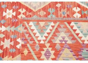 Tappeto Kilim Geometrico Terracotta Beige 203x298 Cm
