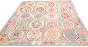 Tappeto Kilim Geometrico Grigio Multicolore 202x298 Cm