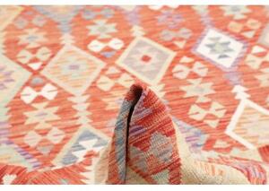 Tappeto Kilim Geometrico Arancione Beige 202x300 Cm