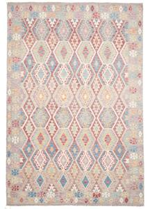 Tappeto Kilim Geometrico Beige Rosso 208x303 Cm