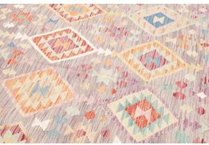Tappeto Kilim Geometrico Grigio Lavanda Multicolore 173x240 Cm