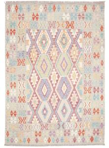 Tappeto Kilim Geometrico Beige Rosso Mattone 177x247 Cm